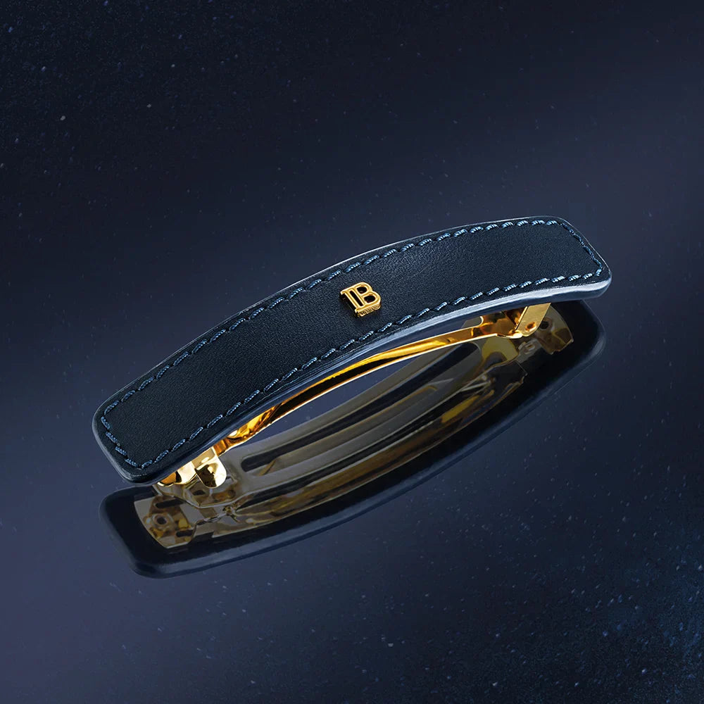 Limited Edition Leather Barrette Leather Cosmic Sapphire