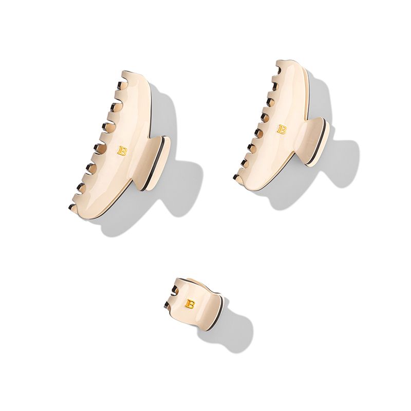BALMAIN LARGE PINCE A CHEVEUX - IVORY/BLACK