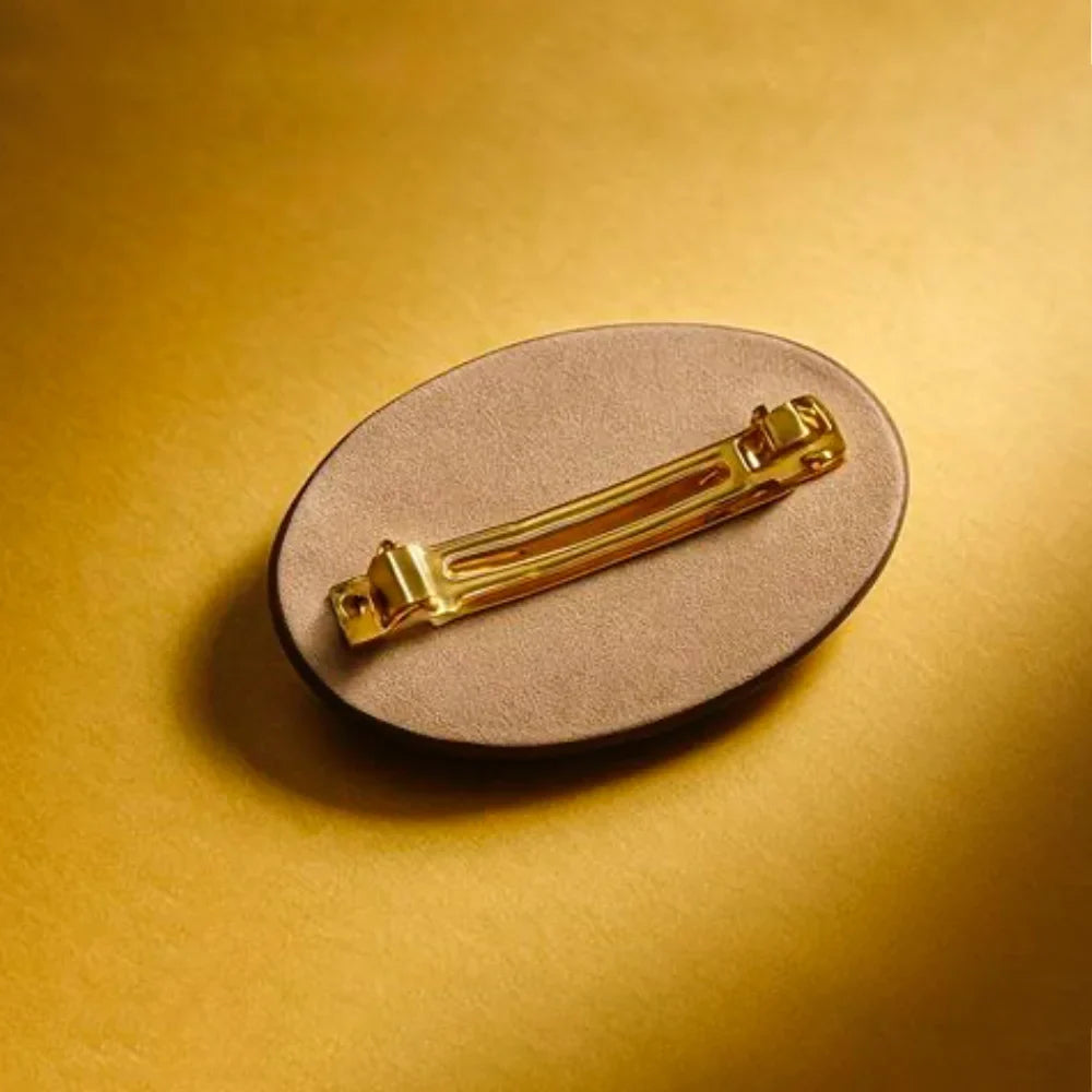 Limited Edition Leather Barrette Allure Brown