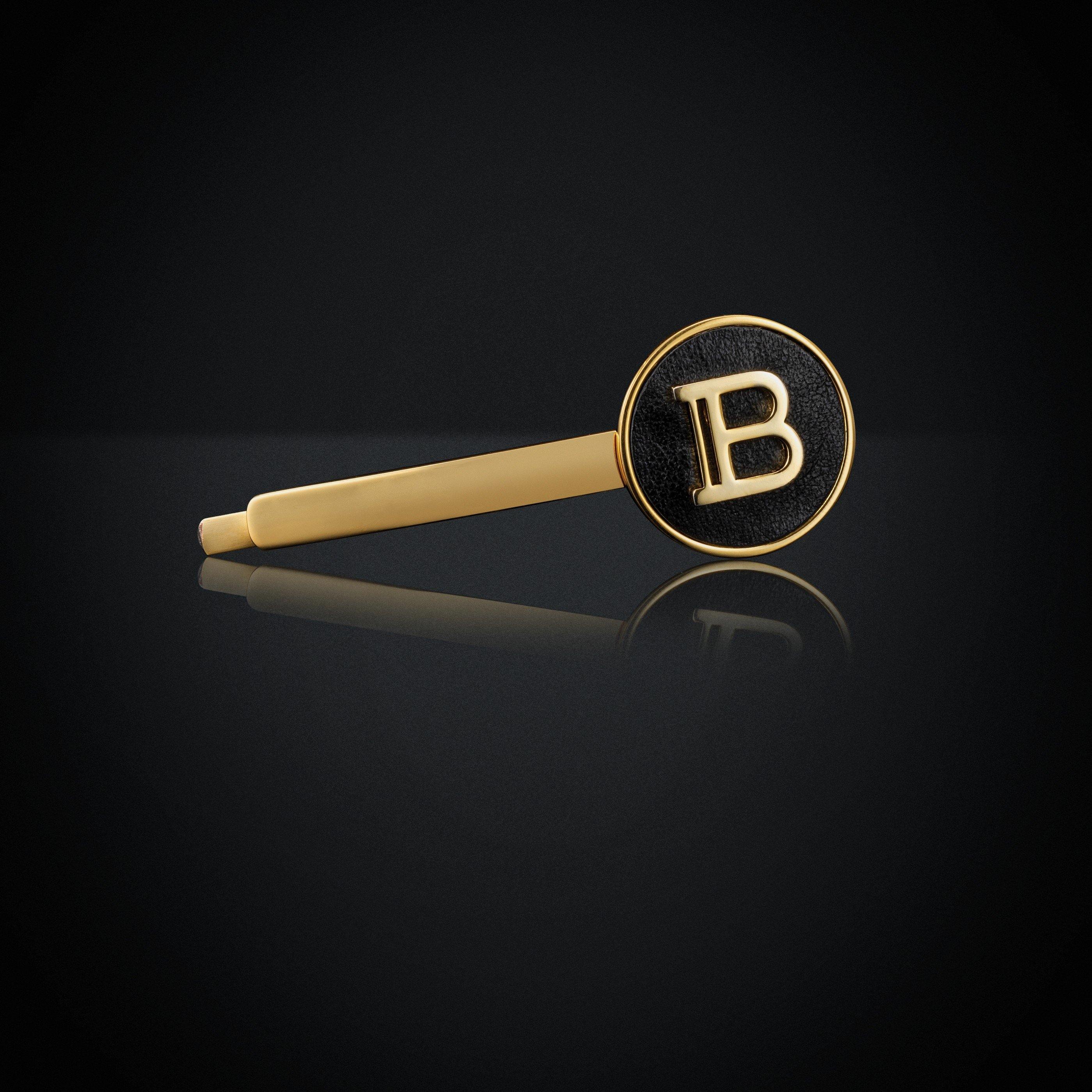 Ltd Ed. Gold Hair Slide "B" Logo - Fall/Winter 2020 - Balmain Paris Hair Couture Canada